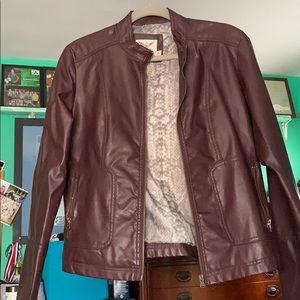 Maroon leather jacket